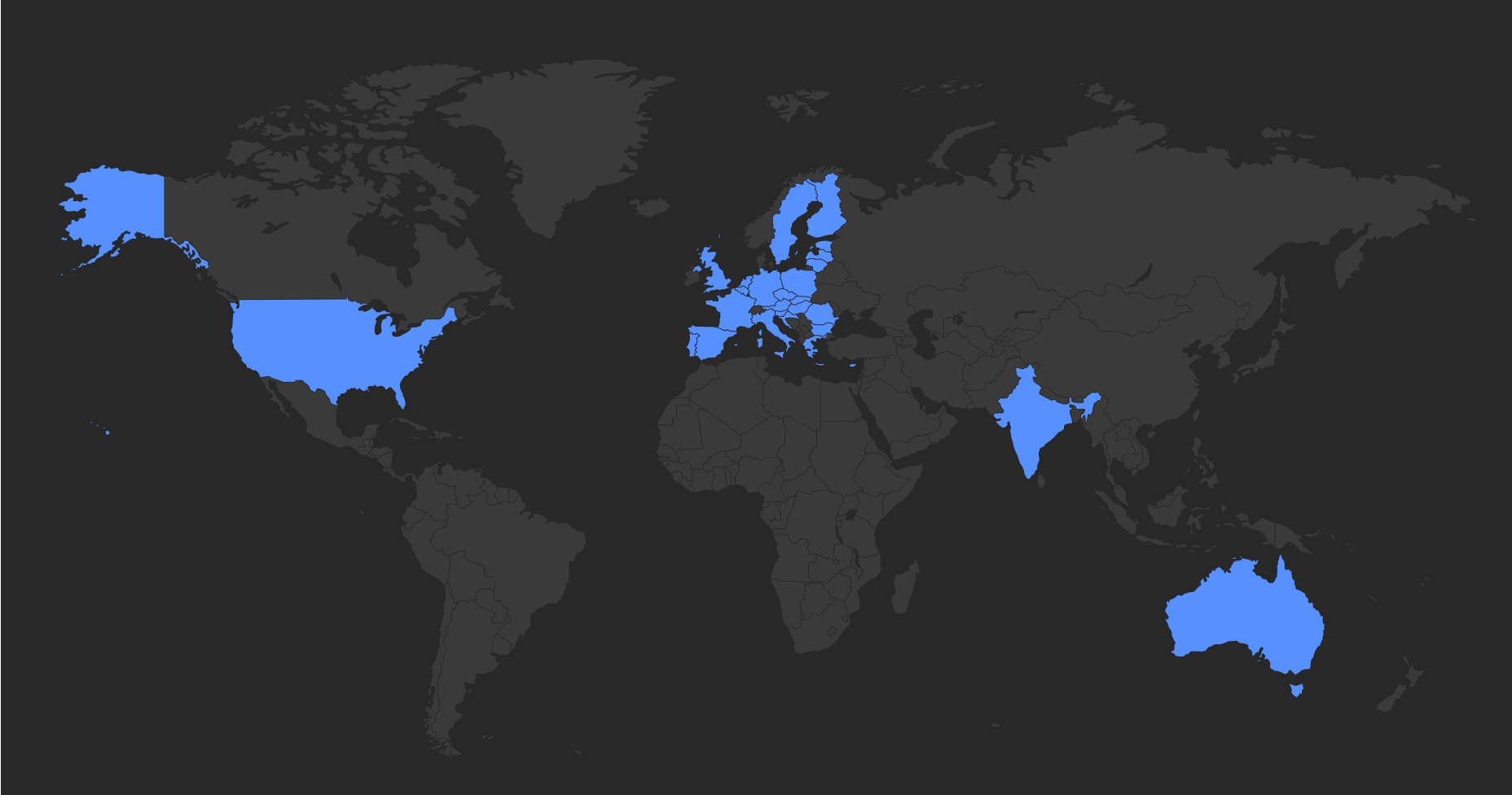 Map of the world highlighting the countries that have upcoming legislation